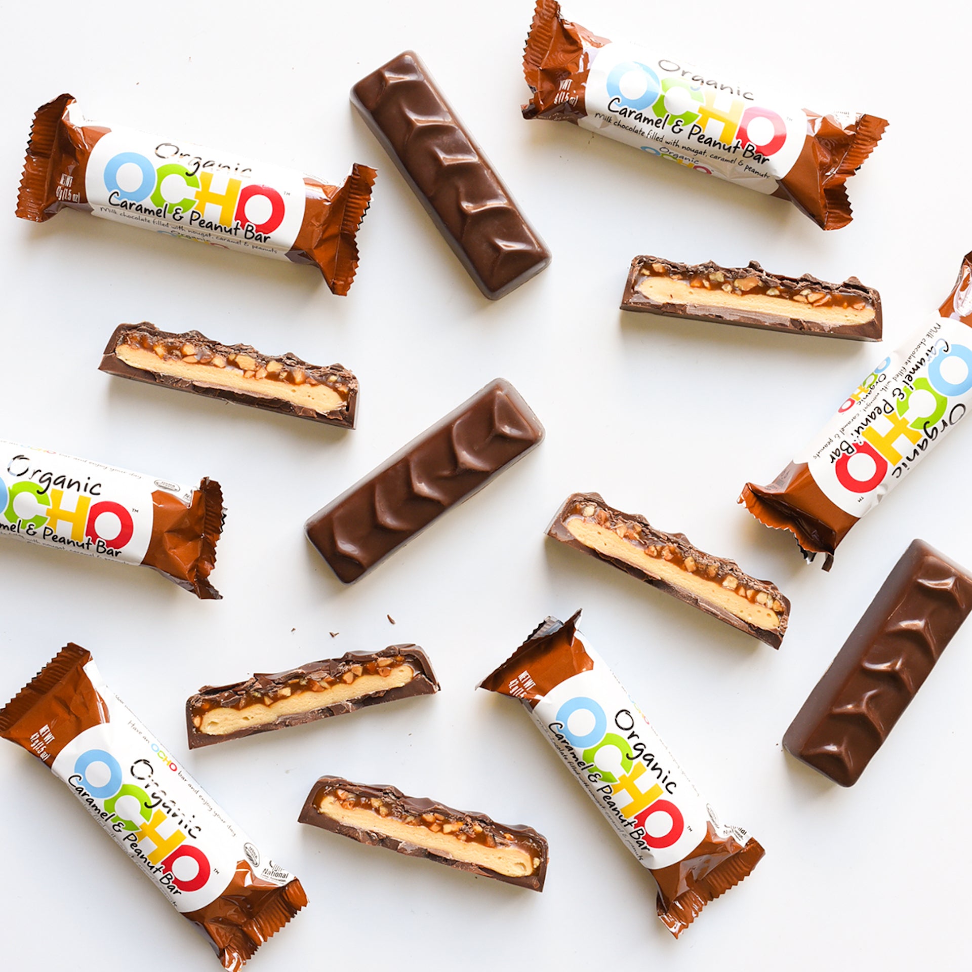 OCHO Organic Candy Bar - Milk Chocolate Caramel & Peanut